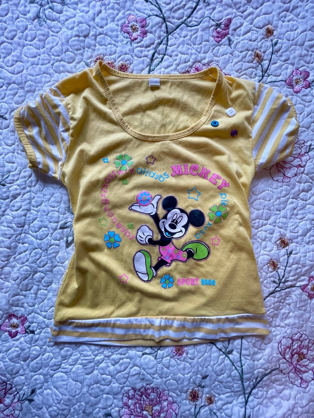 vintage mickey mouse upcyled baby tee